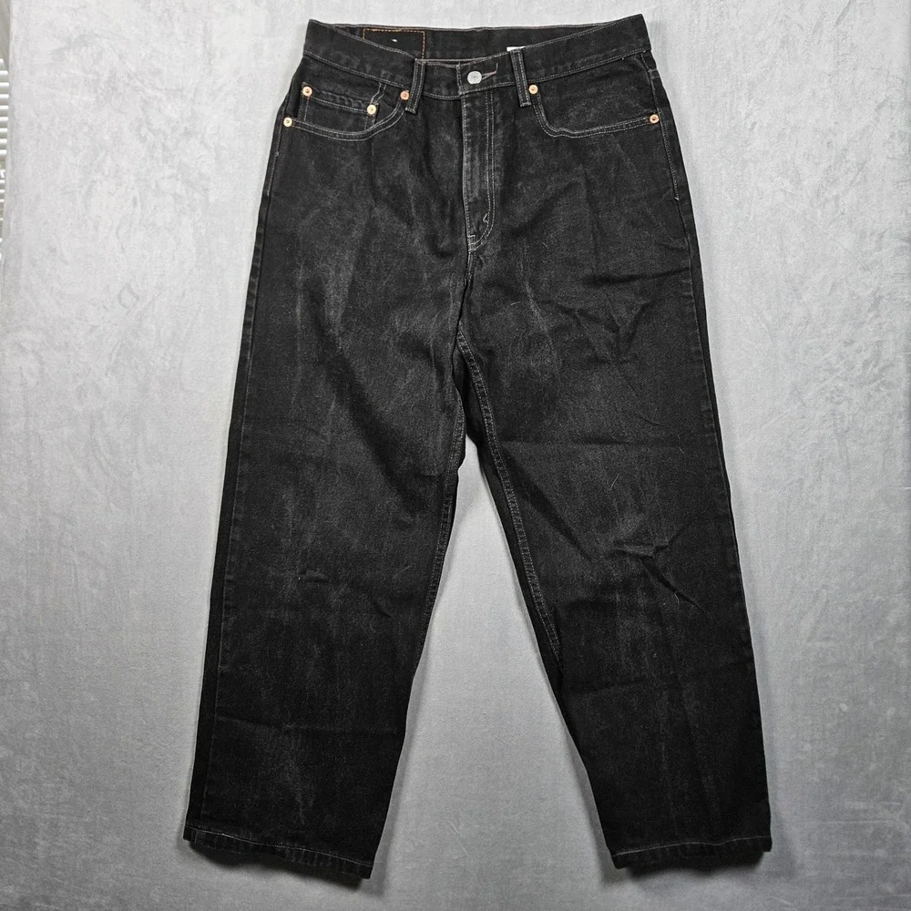 Vintage Levi's 550 Jeans Mens 34x32 (Actual 32x27) Black Denim Relaxed Baggy 90s